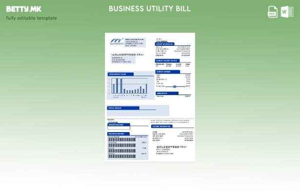 Сметката за деловни комунални услуги на САД Менсфилд Тексас